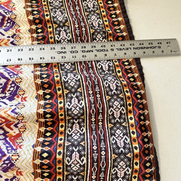 Vtg Womens Cotton MuMu Red Aztec Midi Dress 2X Short Sleeve Pockets Multicolor - Picture 9 of 9